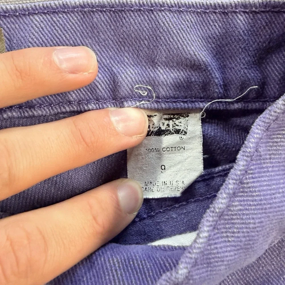 Levis 900 Series Cut Off Shorts Womens 9 Purple Denim Cotton 5-Pocket USA Made